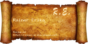 Rainer Erika névjegykártya